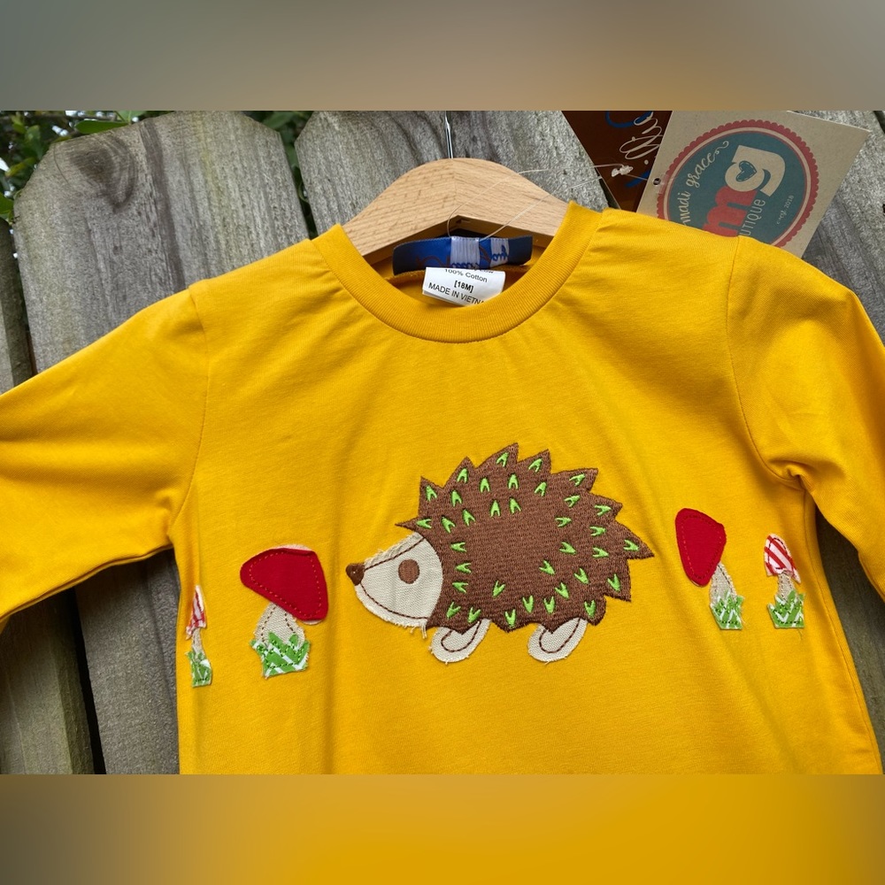 *NWT* Millie Jay, Hedgehog and mushroom appliqué - Picture 3 of 12